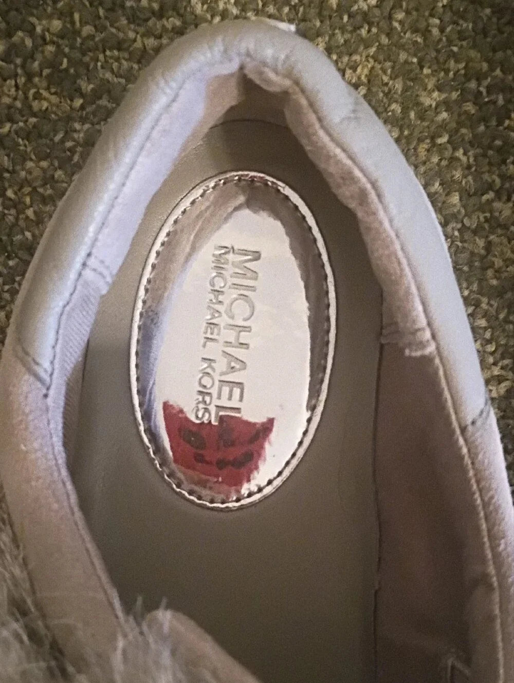 Michael Kors Maven  Gray Slip-On Sneakers with Faux Fur Trim Size 9
